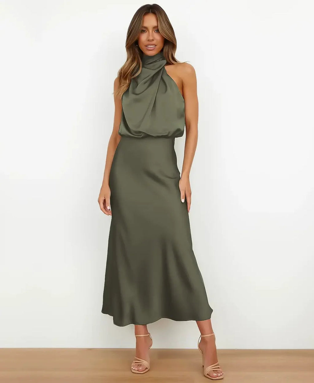 Greta | Damen Baumwoll-Midikleid für Hochzeitsgäste