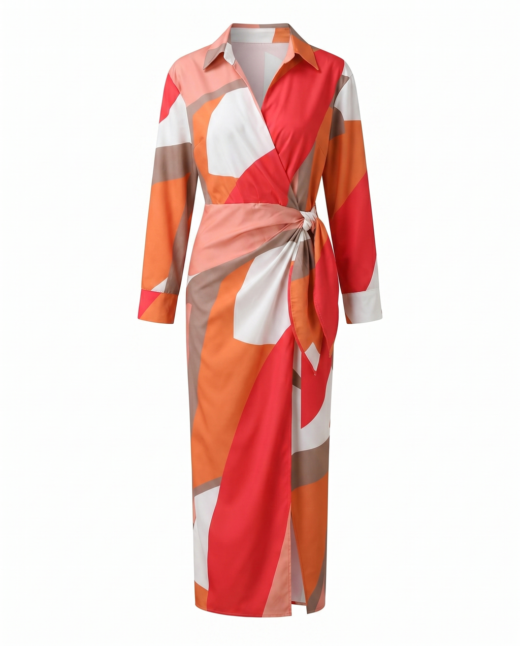 Luca | Damen Blatt-Muster Maxikleid für Sommer