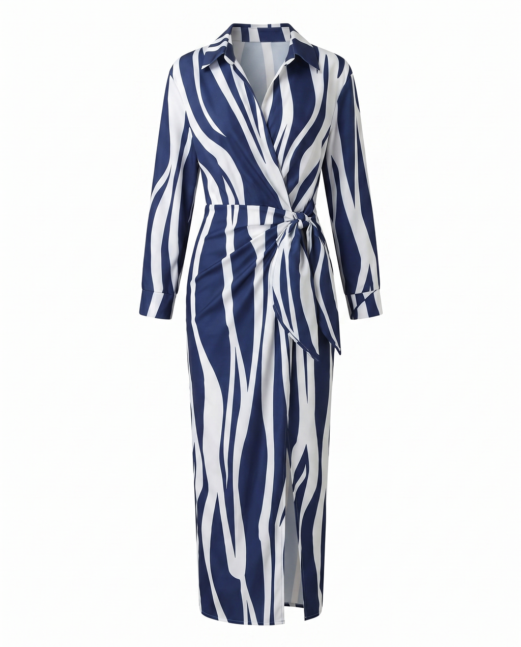Luca | Damen Blatt-Muster Maxikleid für Sommer