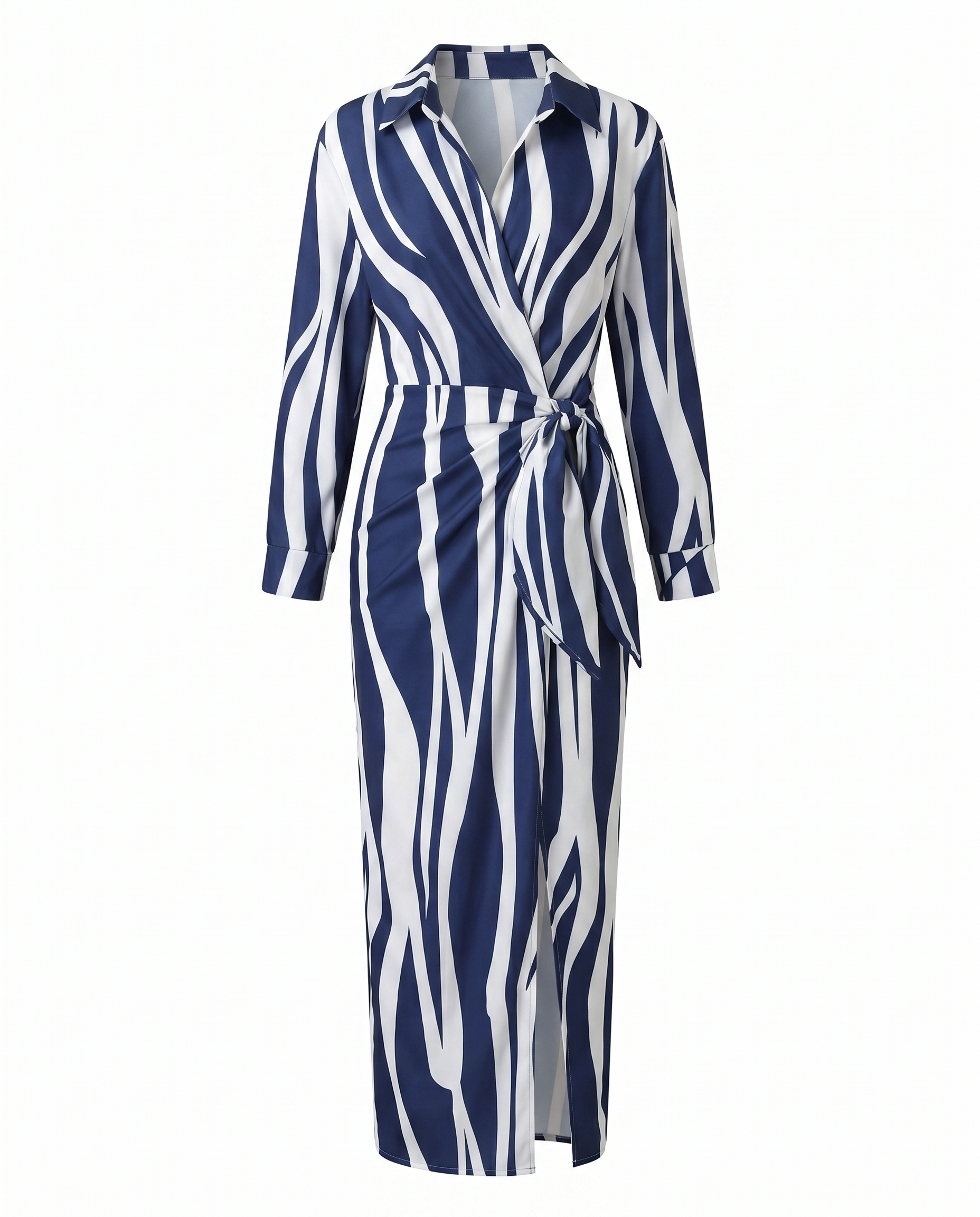 Luca | Damen Blatt-Muster Maxikleid für Sommer