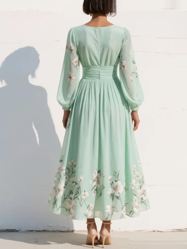 Matilda | Damen Blumenmuster Midikleid für Hochzeitsgäste
