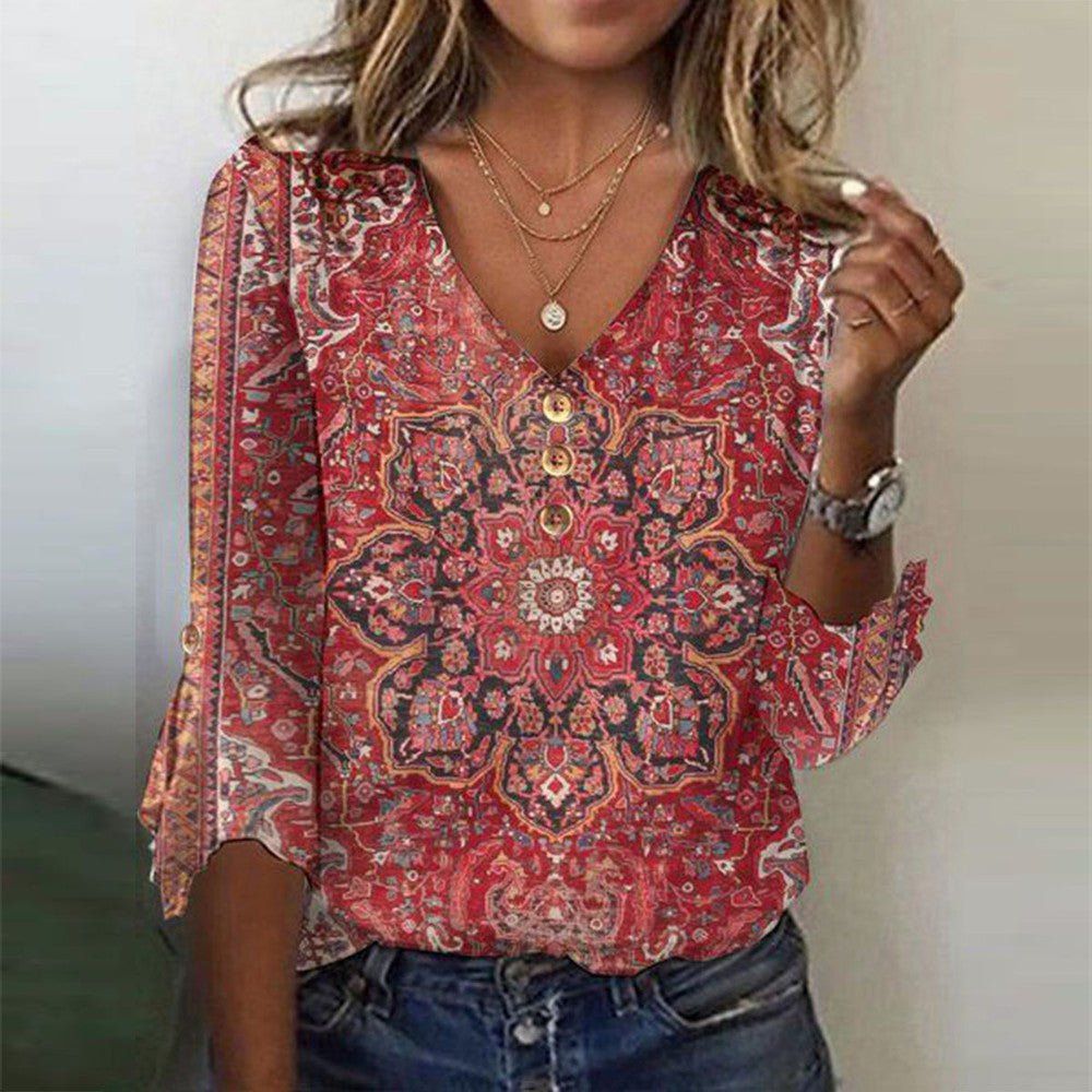 Klara | Damen Bluse im Ethno-Boho-Stil