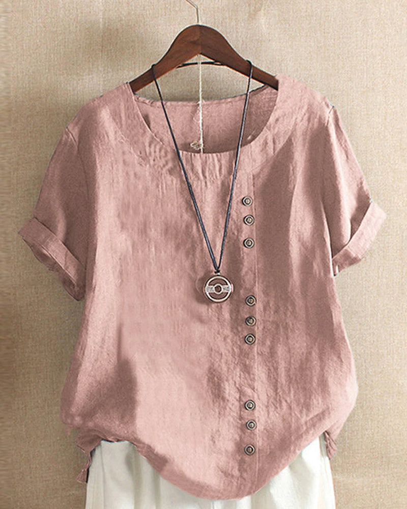 Laura | Damen Bluse Kurzarm im Casual-Look