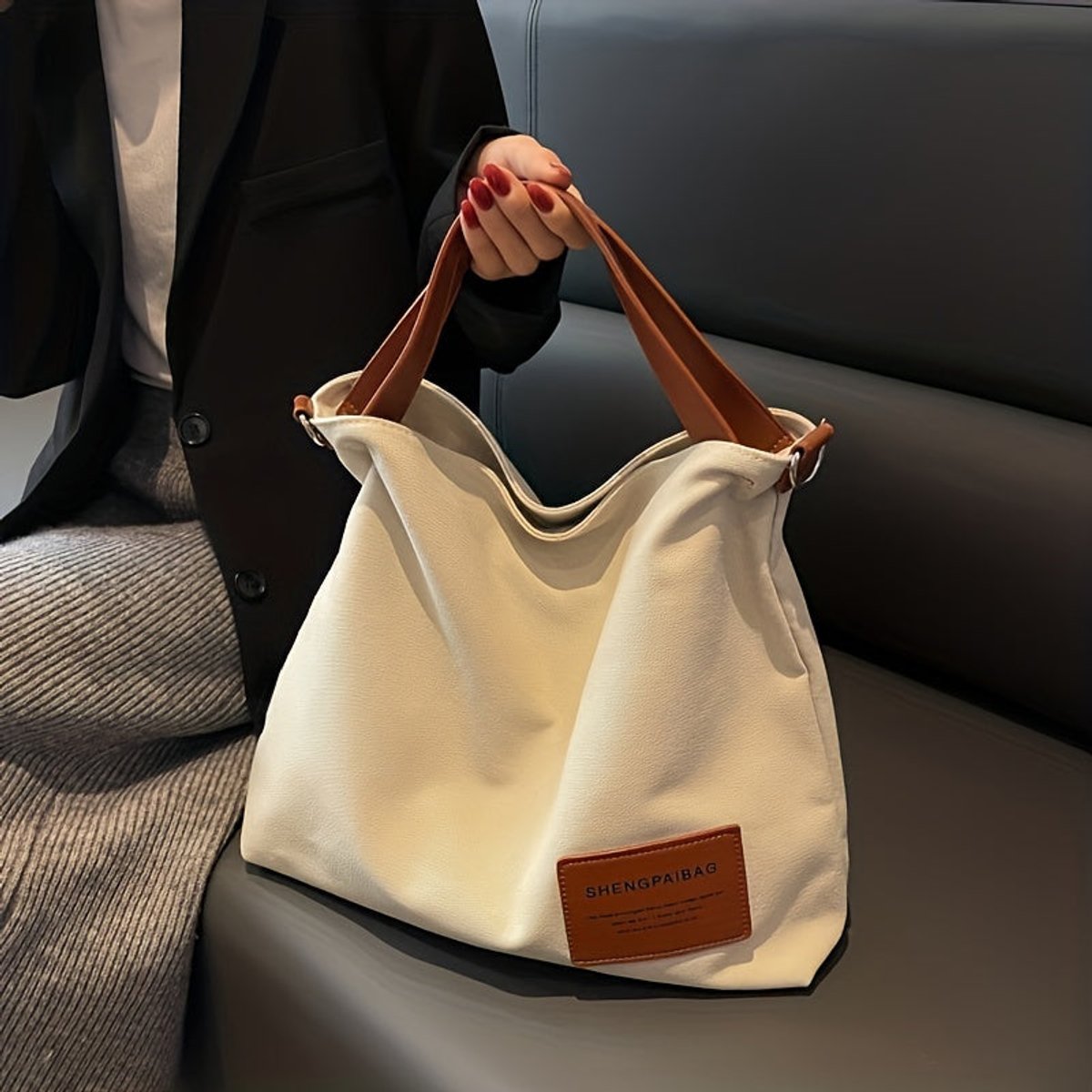 Fiona | Damen Canvas Schultertasche für den Alltag