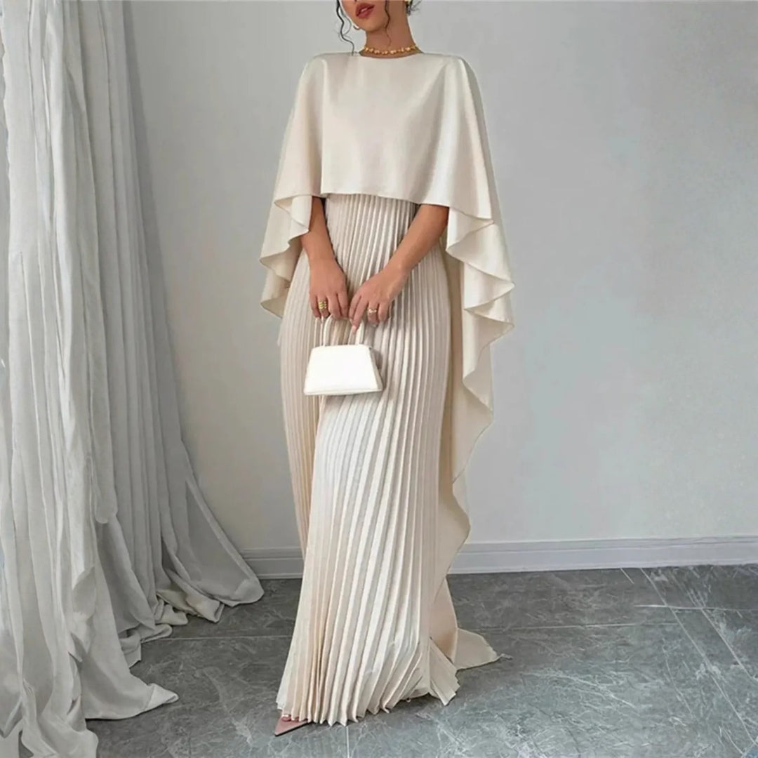 Ida | Damen Cape-Maxikleid für elegante Hochzeitsgäste