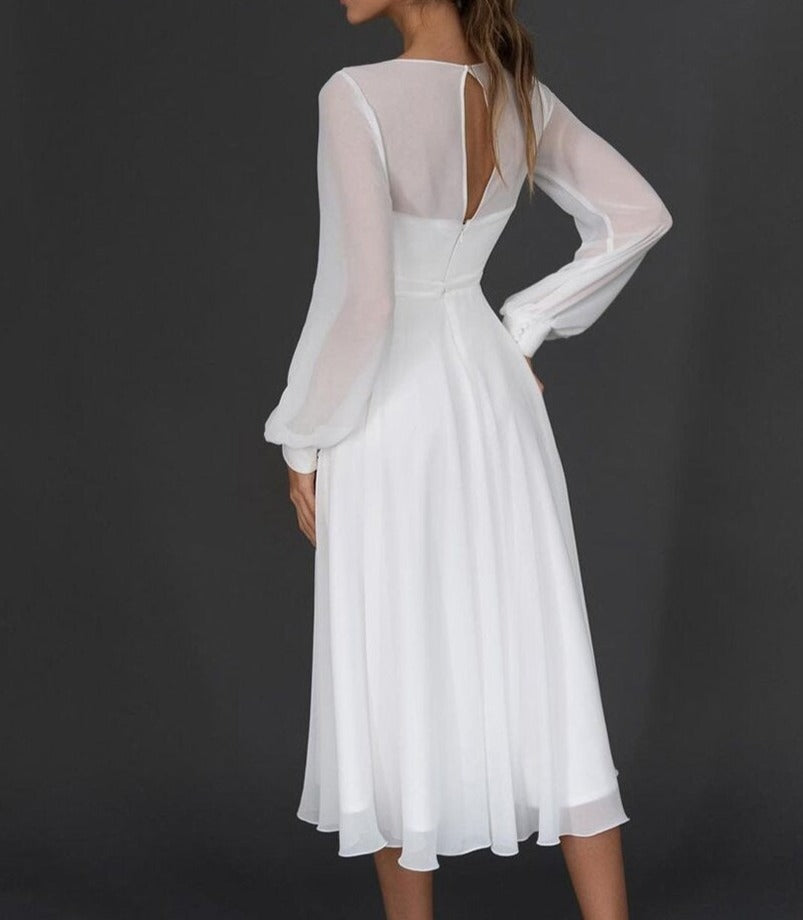 Helena | Damen Chiffon Midikleid für Hochzeitsgäste