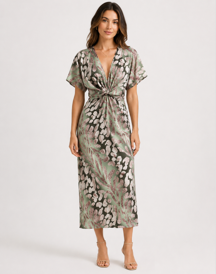 Klara | Damen Cocktailkleid Maxi mit fließender Linie