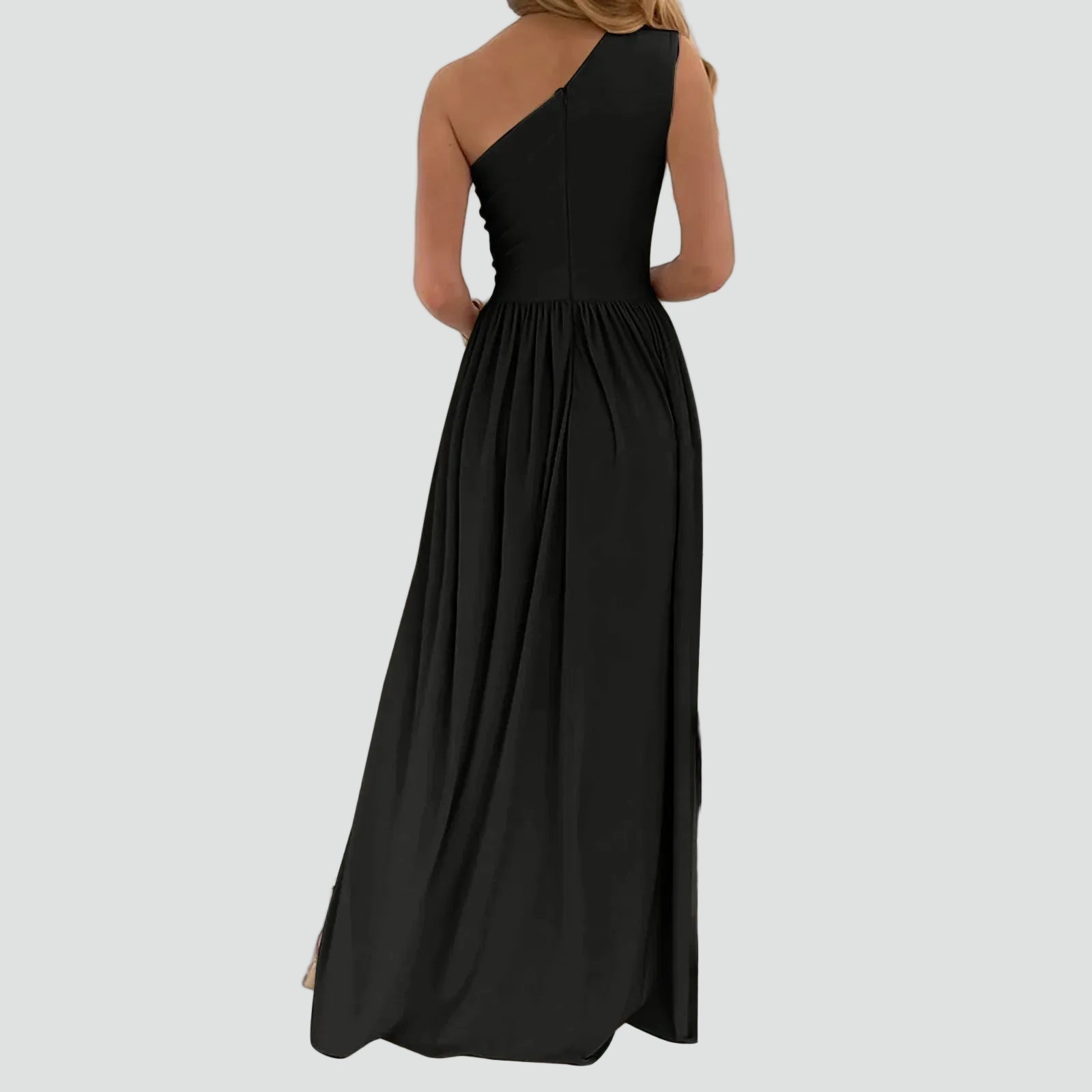 Marie | Damen Cocktailkleid mit asymmetrischer Schulter und Maxilänge