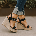Hannah | Damen Elegante Sommersandalen Mit Keilabsatz