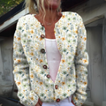 Nora | Damen elegante Strickweste mit Blumenmuster