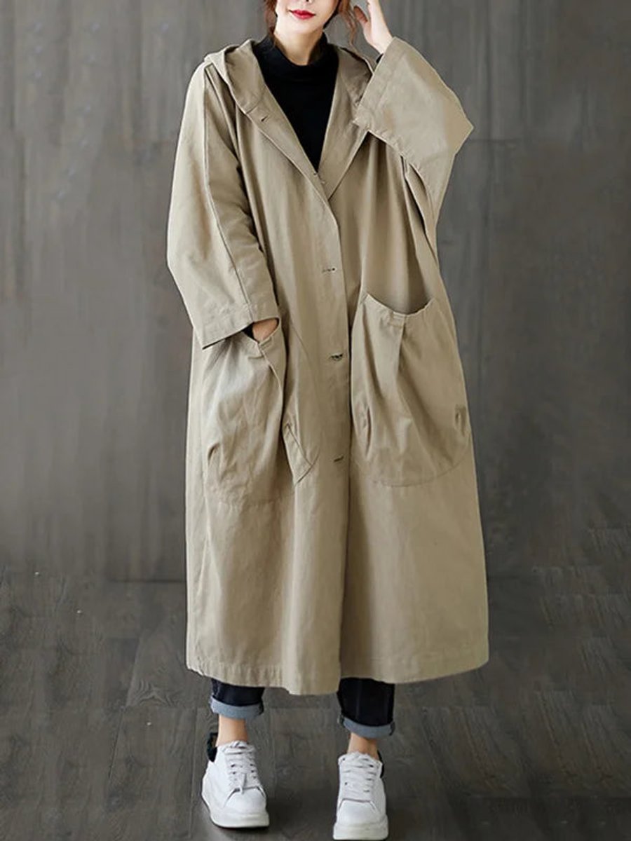 Isabella | Damen Eleganter Wasserdichter Trenchcoat mit Kapuze