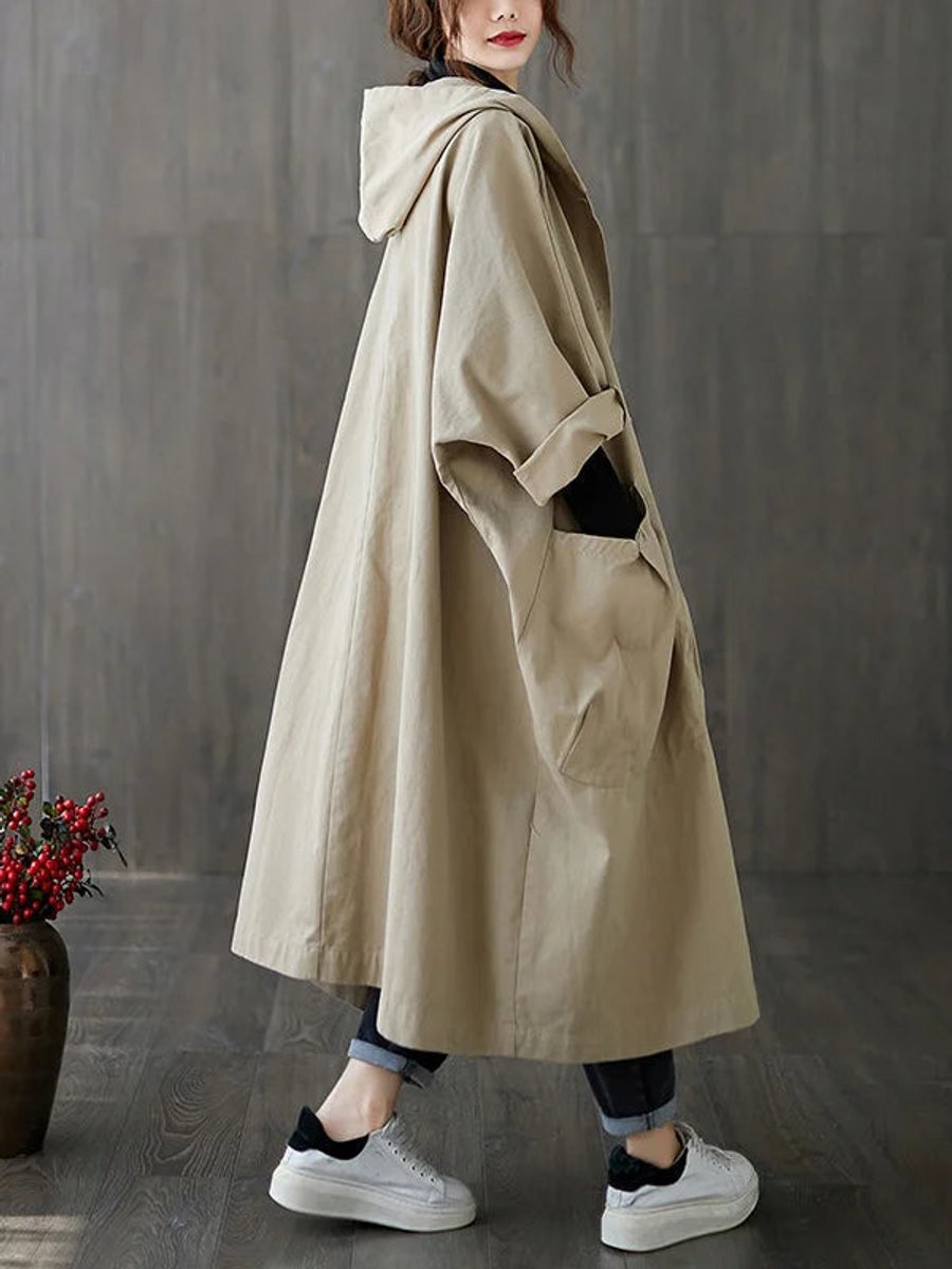 Isabella | Damen Eleganter Wasserdichter Trenchcoat mit Kapuze