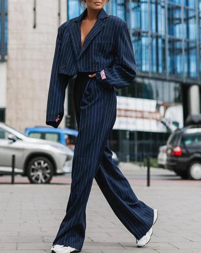 Frieda | Damen elegantes Blazer und Hosen Set