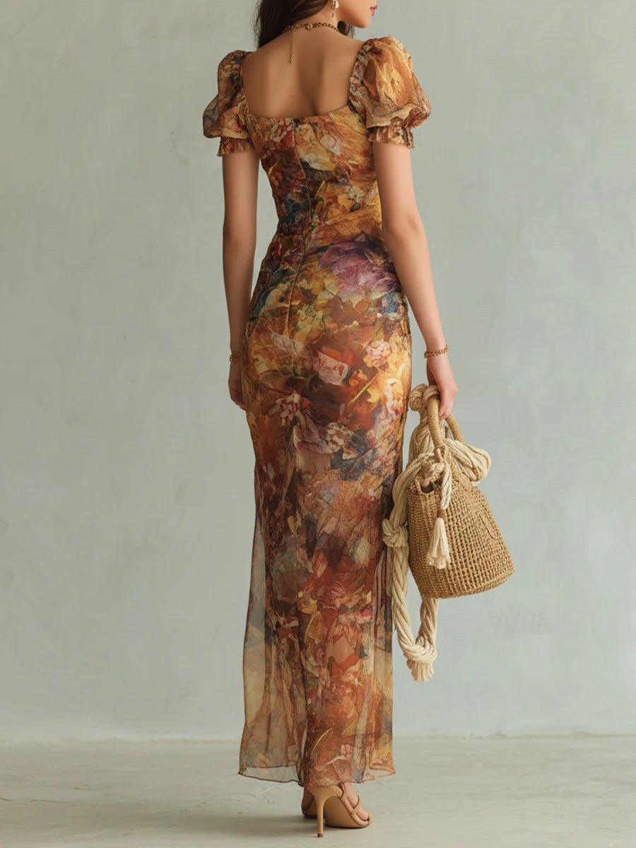 Theresa | Damen Elegantes Boho Maxikleid