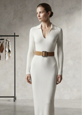Marlene | Damen elegantes Herbstkleid Midi für Hochzeitsgäste