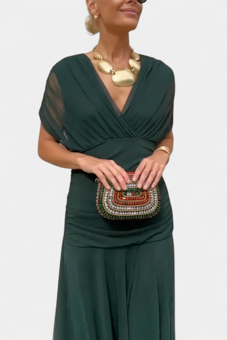 Antonia | Damen Elegantes Kleid im Drapé-Stil