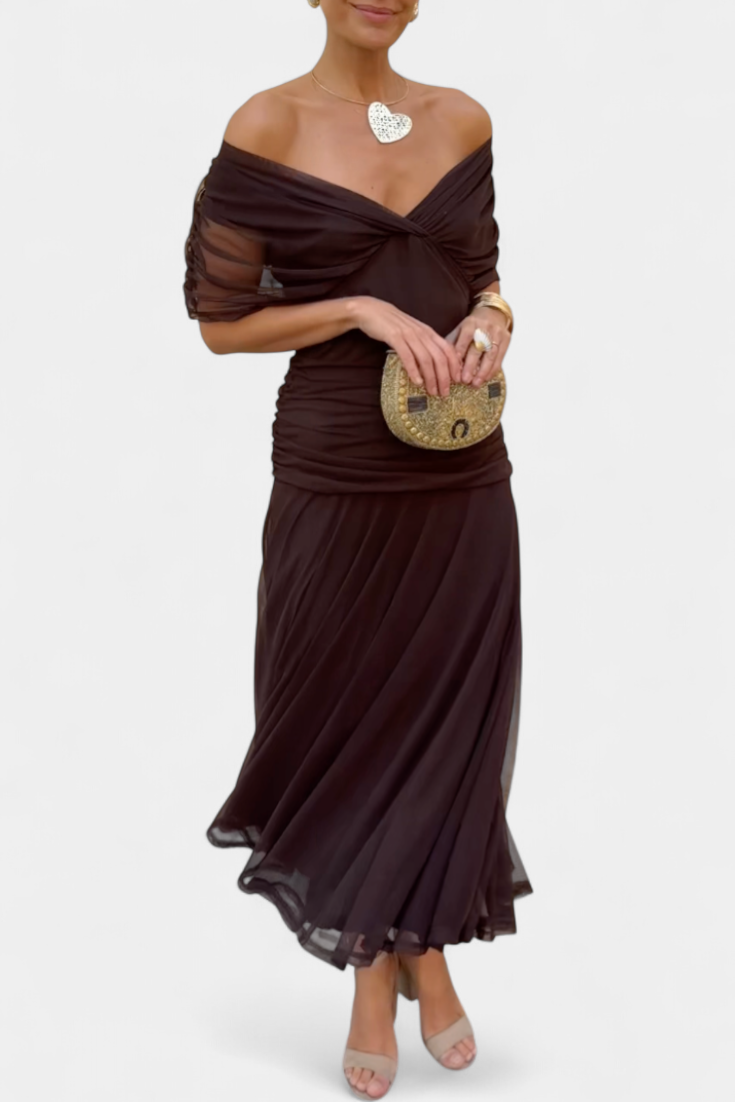 Antonia | Damen Elegantes Kleid im Drapé-Stil
