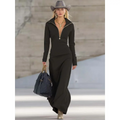 Ella | Damen Elegantes Langärmliges Abendkleid Maxilänge