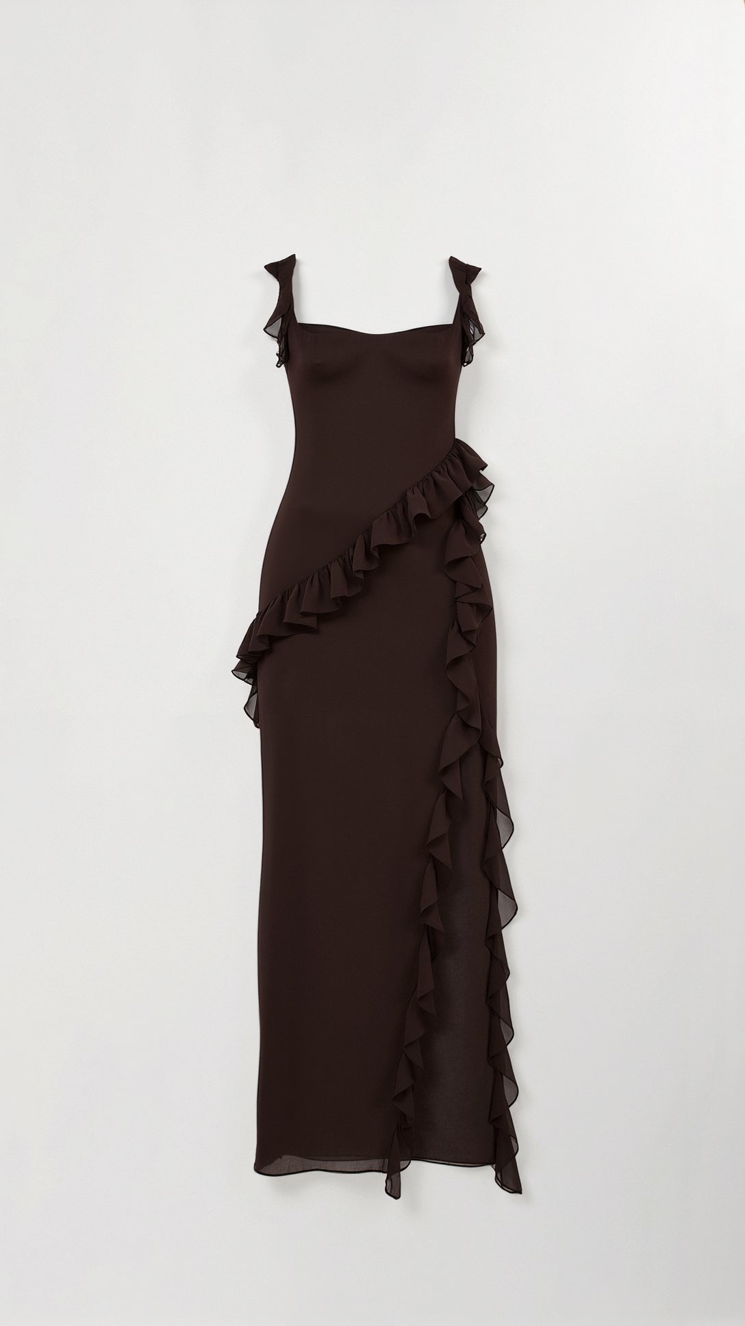 Helena | Damen Elegantes Maxikleid für Hochzeitsgäste mit Rüschen