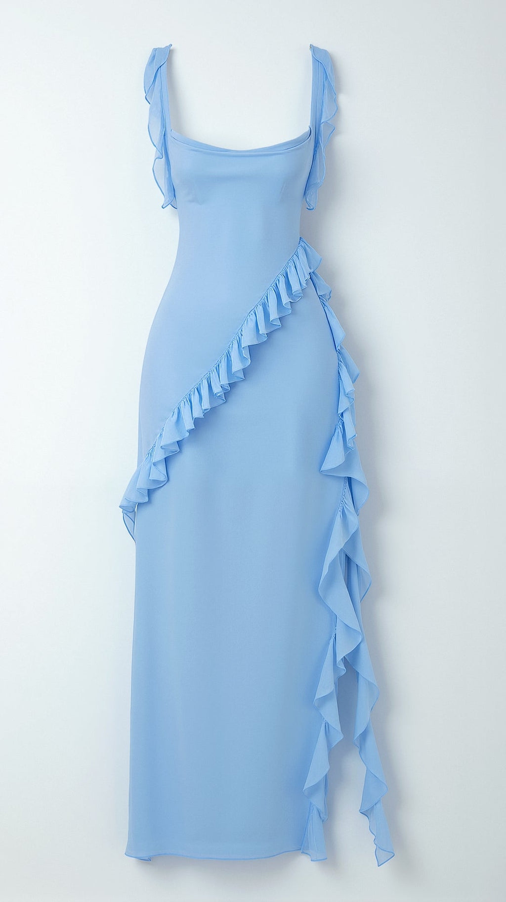 Helena | Damen Elegantes Maxikleid für Hochzeitsgäste mit Rüschen