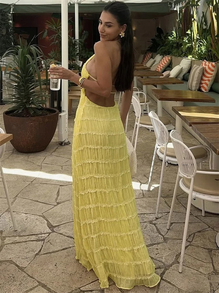 Maja | Damen elegantes Maxikleid für Hochzeitsgäste Sommer