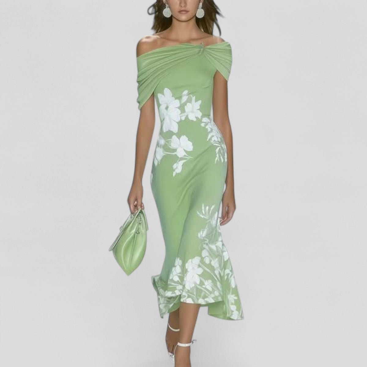 Greta | Damen Elegantes Midikleid mit zartem Blumenmuster