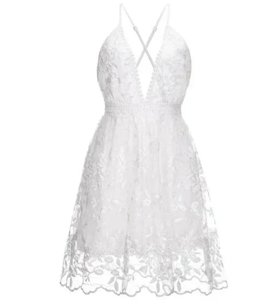 Frieda | Damen elegantes Minikleid mit Halter-Ausschnitt
