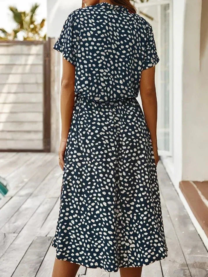 Mila | Damen Elegantes Polka-Punkt-Sommerkleid