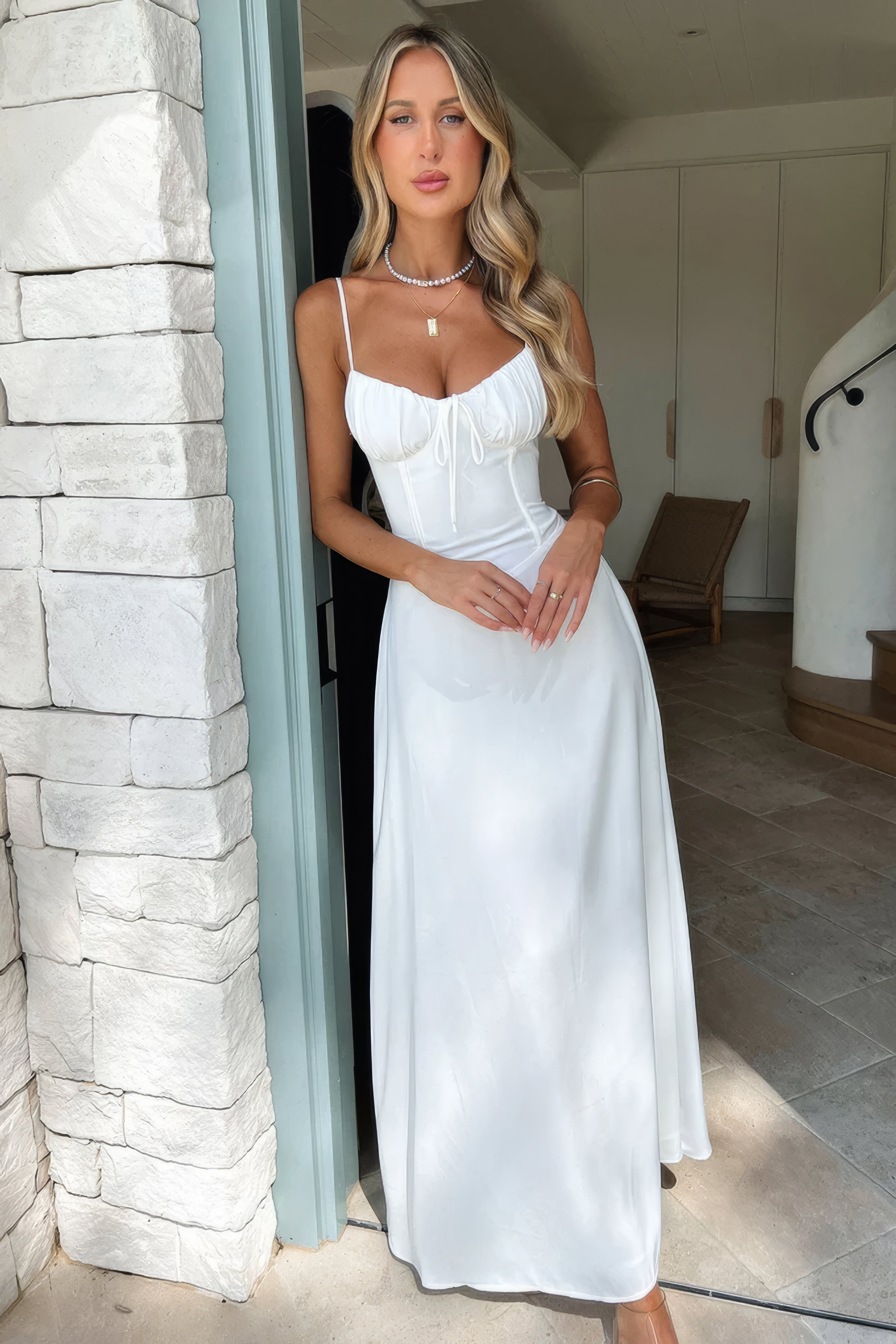 Pauline | Damen Elegantes Sommerkleid Maxi
