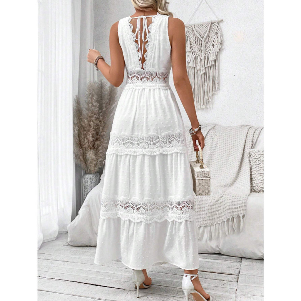 Carla | Damen Elegantes Spitzen-Midikleid