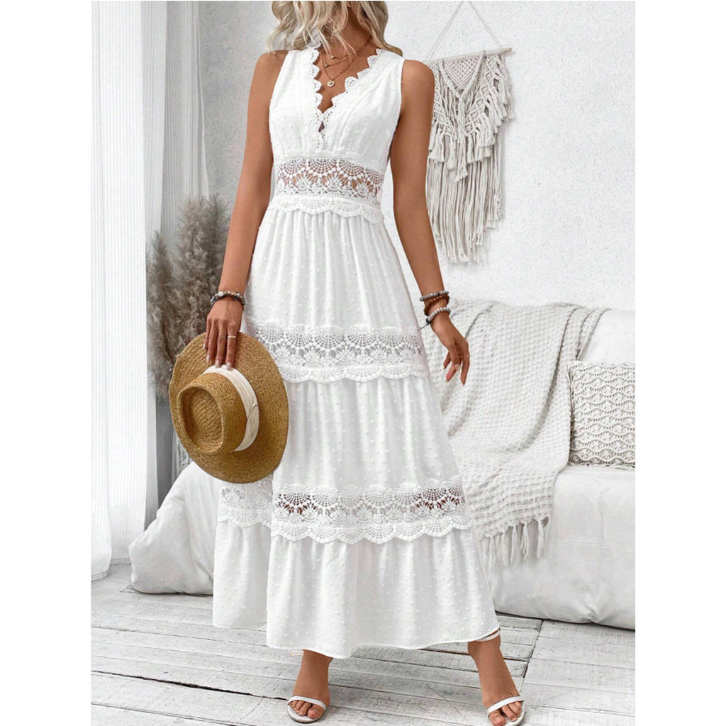 Carla | Damen Elegantes Spitzen-Midikleid
