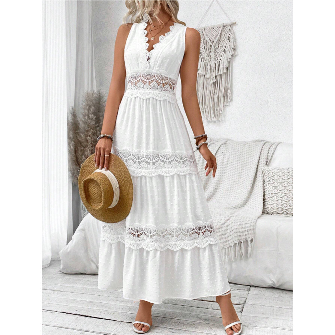 Carla | Damen Elegantes Spitzen-Midikleid