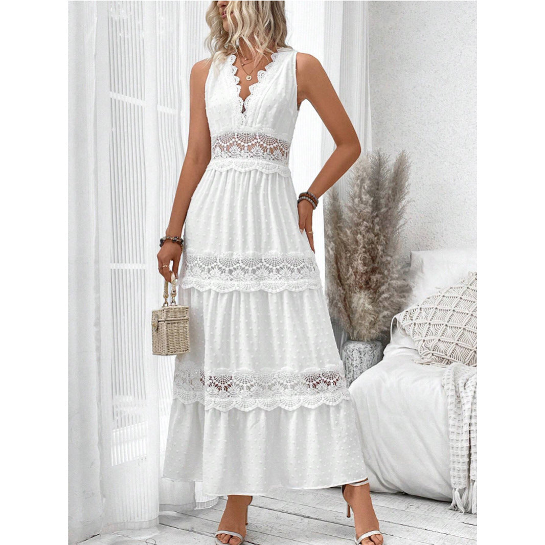 Carla | Damen Elegantes Spitzen-Midikleid