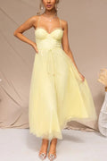 Elisa | Damen Elegantes Tüll-Midikleid für Hochzeitsgäste und Spezielle Anlässe
