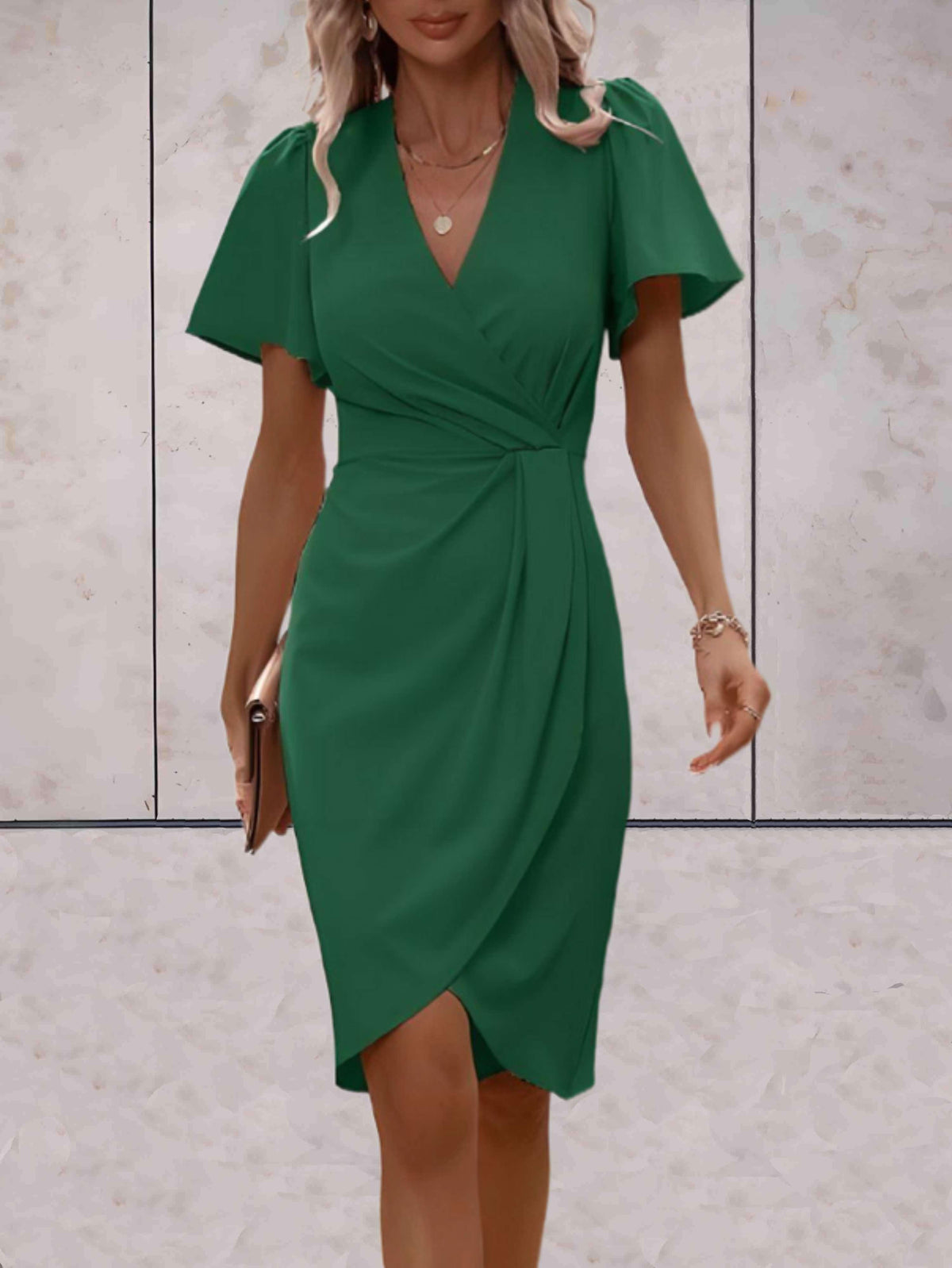 Matilda | Damen Elegantes Wickelkleid für Hochzeitsgäste