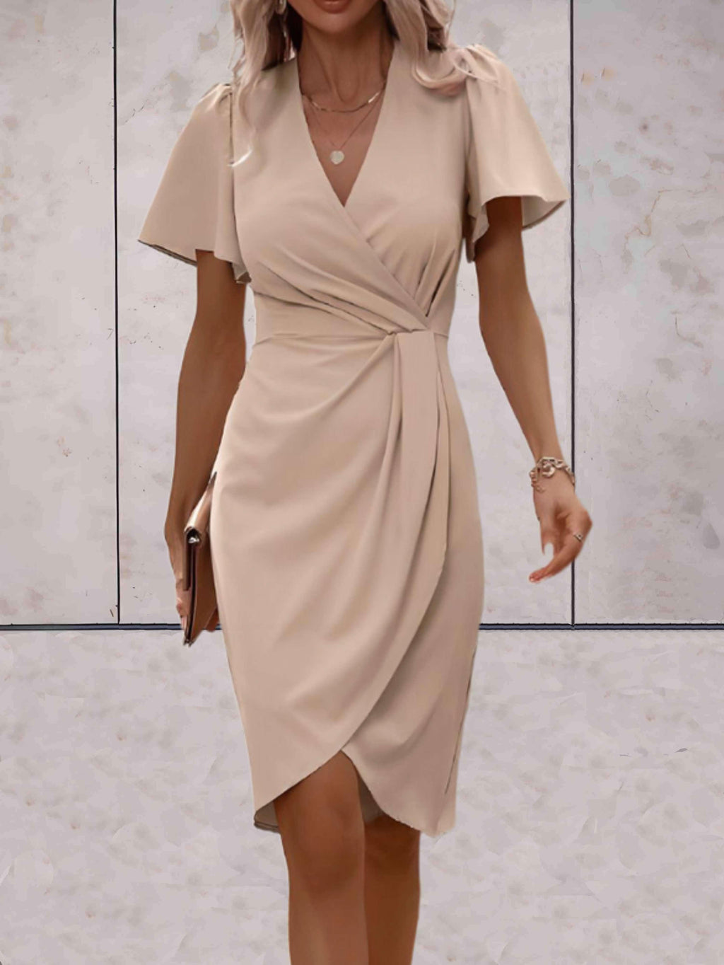 Matilda | Damen Elegantes Wickelkleid für Hochzeitsgäste
