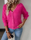 Amelie | Damen Flauschige Strickjacke für Übergangstage