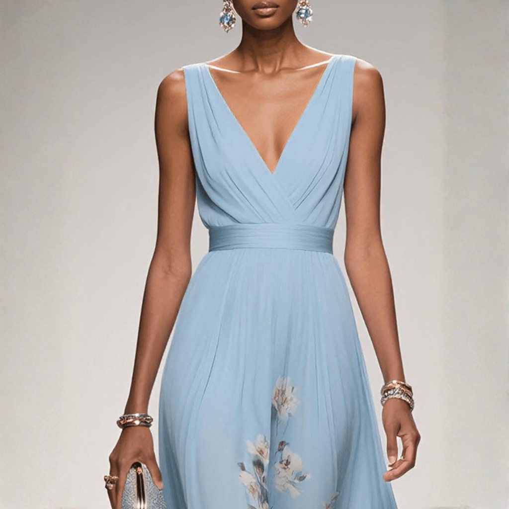 Nele | Damen Florales Maxi Kleid Für