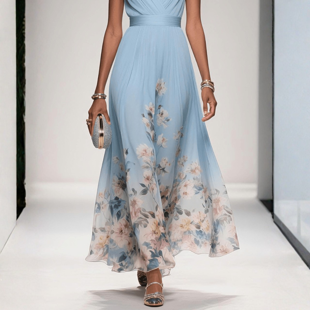 Nele | Damen Florales Maxi Kleid Für
