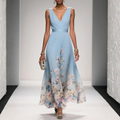 Nele | Damen Florales Maxi Kleid Für
