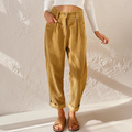 Theresa | Damen gerade Rippenhose mit hoher Taille
