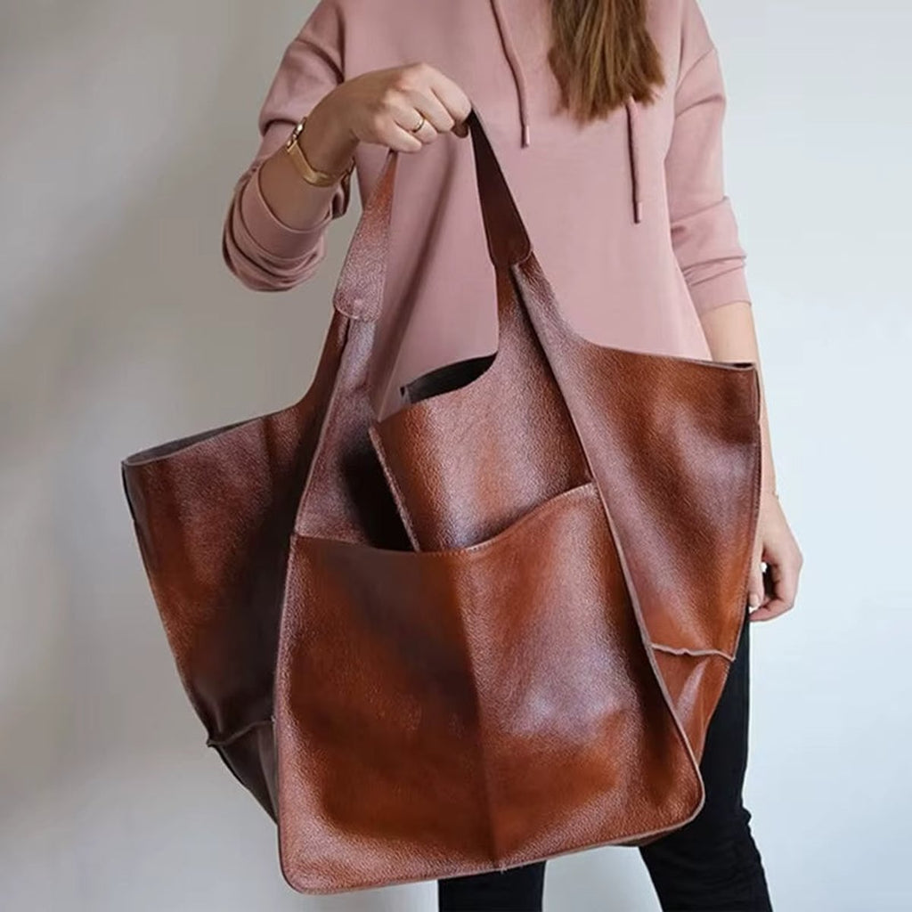 Isabella | Damen Geräumige Vegane Ledertasche mit Magnetverschluss