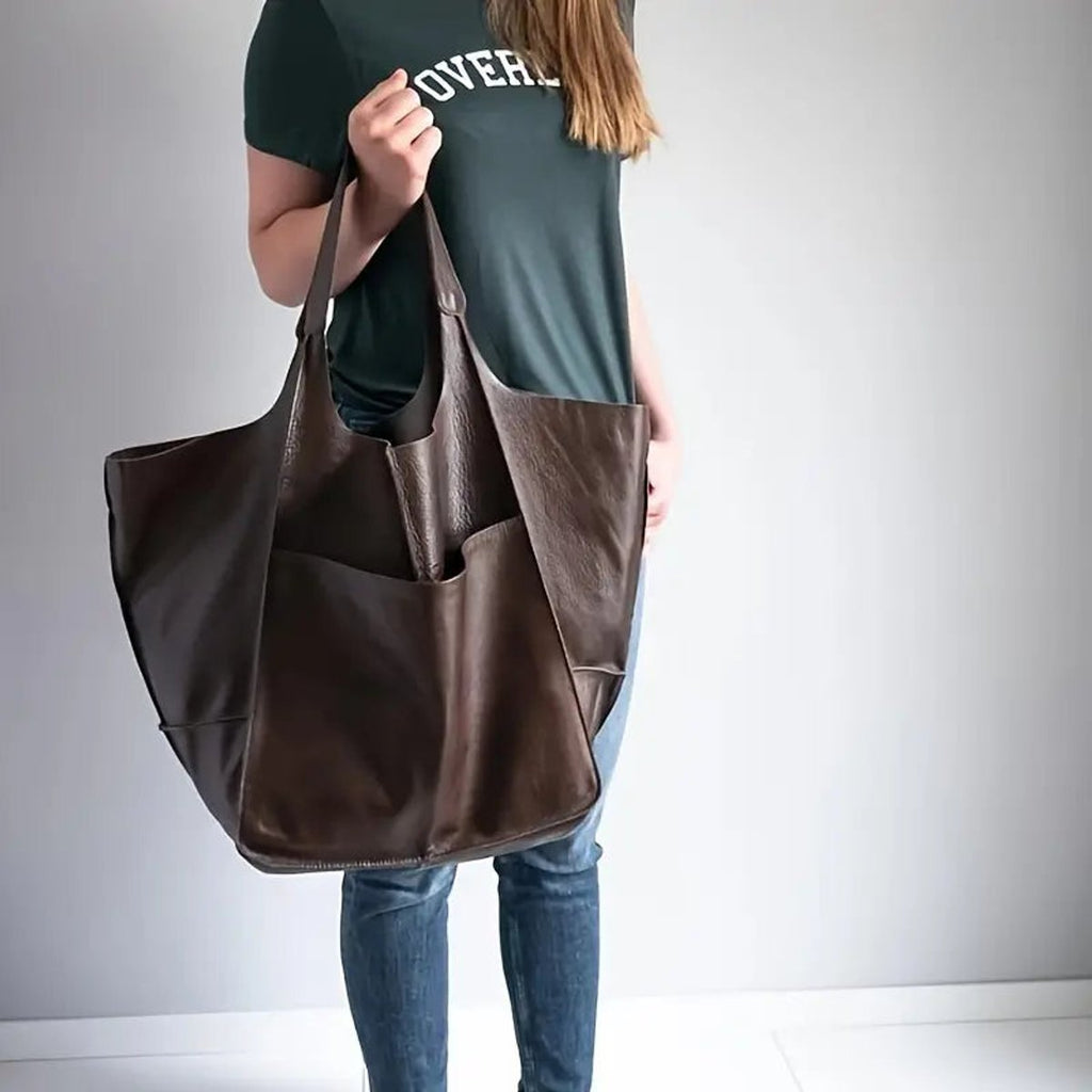 Isabella | Damen Geräumige Vegane Ledertasche mit Magnetverschluss