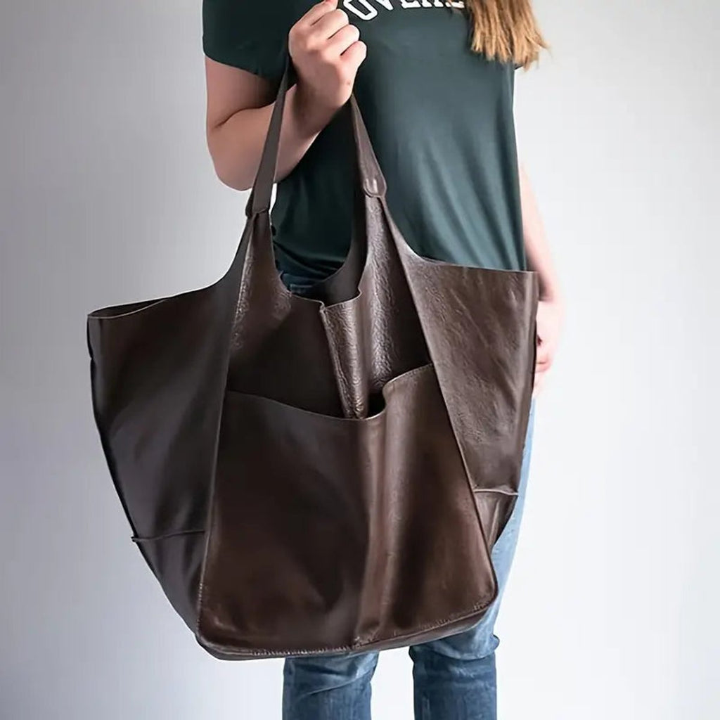 Isabella | Damen Geräumige Vegane Ledertasche mit Magnetverschluss