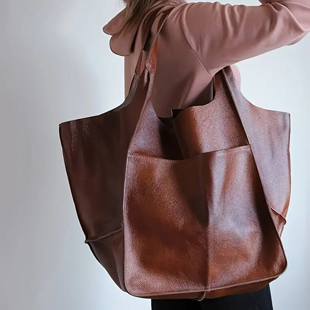 Isabella | Damen Geräumige Vegane Ledertasche mit Magnetverschluss