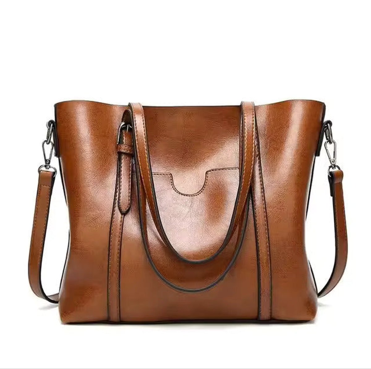 Marlene | Damen große Leder-Look Tragetasche mit verstellbarem Riemen