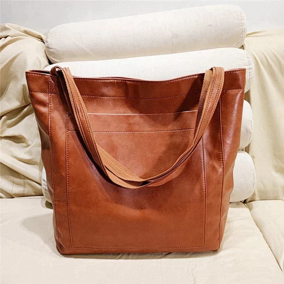 Nora | Damen Große Lederschultertasche für den Alltag