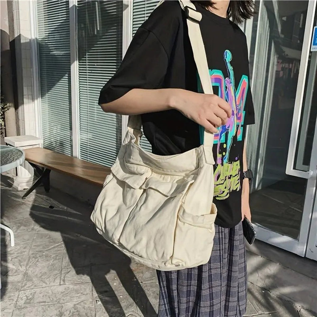 Amelie | Damen große Vintage Canvas Hobo-Tasche für Alltag