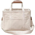 Frieda | Damen Großformatige Canvas Tasche mit Lederbesatz