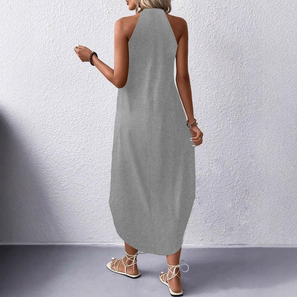 Marie | Damen Halyterkleid Maxi für Freizeit